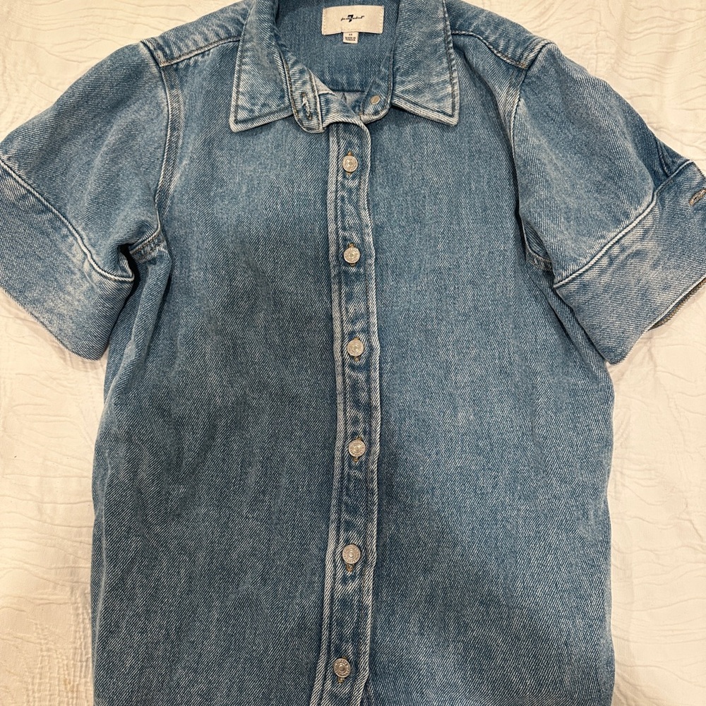 7 For All Mankind Denim Button-Down Shirt
